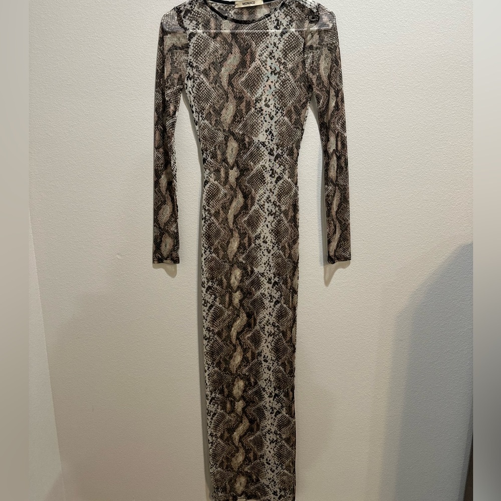 Snake skin see through dress